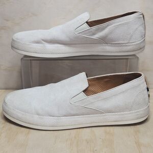 Allen Edmonds Holden White Cream Suede Loafer Men 12 D Sneaker Slip-on Shoe